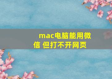 mac电脑能用微信 但打不开网页